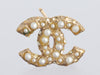 Chanel Small Pearl Logo Pierced Earrings