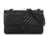 Chanel Medium/Large So Black Chevron-Quilted Lambskin Classic Double Flap