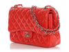 Chanel Jumbo Red Quilted Patent Classic Double Flap