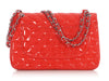 Chanel Jumbo Red Quilted Patent Classic Double Flap