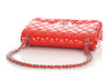 Chanel Jumbo Red Quilted Patent Classic Double Flap