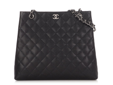 Chanel Black Quilted Caviar Tote