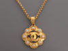 Chanel Vintage Long Pearl Logo Medallion Pendant Necklace