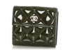 Chanel Green Quilted Patent Compact Wallet