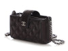 Chanel Mini Black Quilted Lambskin Crossbody Phone Case