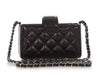 Chanel Mini Black Quilted Lambskin Crossbody Phone Case