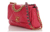 Chanel Small/Medium Pink Quilted Lambskin 19 Flap