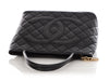 Chanel Black Quilted Caviar Medallion Tote