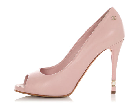 Chanel Pink Pearl Heel Pumps