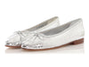 Chanel Silver Mirror Effect Python Ballet Flats