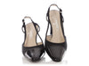 Chanel Black Fabric Capped Toe Slingbacks