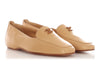 Chanel Camel Wood Logo Loafers