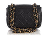 Chanel Vintage Extra Mini Black Quilted Lambskin Flap