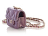 Chanel Iridescent Purple Quilted Lambskin AirPods Case With Chain