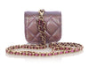 Chanel Iridescent Purple Quilted Lambskin AirPods Case With Chain