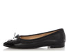 Chanel Black Leather and Patent Ballet Flats