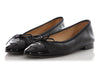 Chanel Black Leather and Patent Ballet Flats