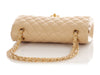 Chanel Medium/Large Beige Quilted Lambskin Classic Double Flap