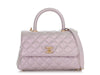 Chanel Mini Iridescent Lilac Caviar Coco Handle