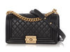 Chanel Old Medium Black Quilted Caviar Boy Bag