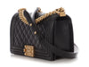 Chanel Old Medium Black Quilted Caviar Boy Bag