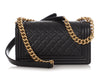 Chanel Old Medium Black Quilted Caviar Boy Bag