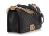 Chanel Old Medium Black Quilted Caviar Boy Bag