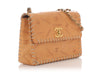 Chanel Tan Whipstitched Embossed Flap