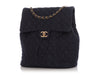 Chanel Navy Quilted Denim Urban Spirit Backpack