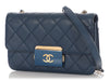 Chanel Blue Quilted Calfskin Crossbody