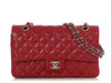 Chanel Medium/Large Red Quilted Caviar Classic Double Flap