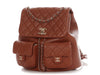 Chanel Medium Light Brown Quilted Grained Calfskin Duma Pockets Backpack