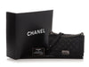 Chanel Old Medium Black Quilted Calfskin Double Stitch Boy Bag