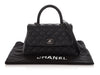 Chanel Small Black Quilted Caviar Coco Handle