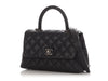 Chanel Small Black Quilted Caviar Coco Handle