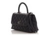 Chanel Small Black Quilted Caviar Coco Handle