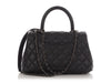 Chanel Small Black Quilted Caviar Coco Handle