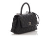 Chanel Small Black Quilted Caviar Coco Handle