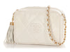 Chanel Vintage Small White Lizard Camera Bag