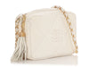 Chanel Vintage Small White Lizard Camera Bag