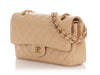 Chanel Medium/Large Beige Claire Quilted Caviar Classic Double Flap