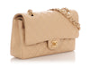 Chanel Medium/Large Beige Claire Quilted Caviar Classic Double Flap