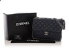 Chanel Maxi Navy Quilted Washed Lambskin Chain Around Flap