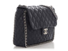 Chanel Maxi Navy Quilted Washed Lambskin Chain Around Flap