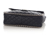 Chanel Maxi Navy Quilted Washed Lambskin Chain Around Flap