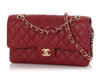 Chanel Medium/Large Red Quilted Caviar Classic Double Flap