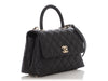 Chanel Mini Black Quilted Caviar Coco Handle Flap