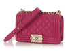 Chanel Small Fuchsia Quilted Caviar Boy Bag