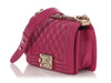 Chanel Small Fuchsia Quilted Caviar Boy Bag