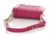 Chanel Small Fuchsia Quilted Caviar Boy Bag